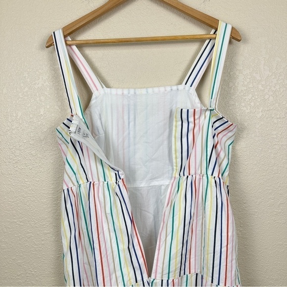 J. Crew Women's Rainbow Striped Tiered Ruffle Maxi Sun Dress Size 4 - Picture 8 of 15